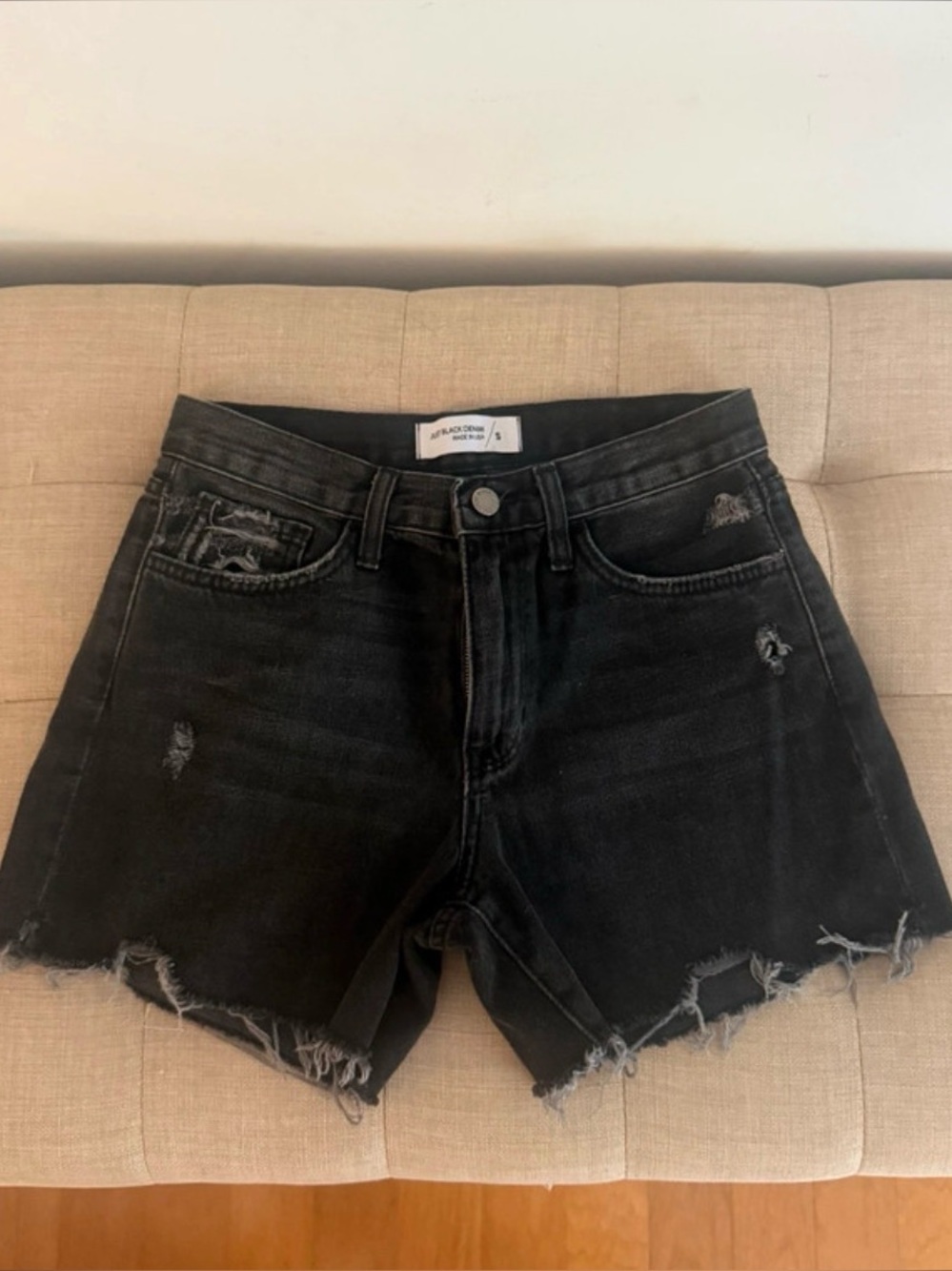 Just Black Denim Distressed Denim Shorts size small